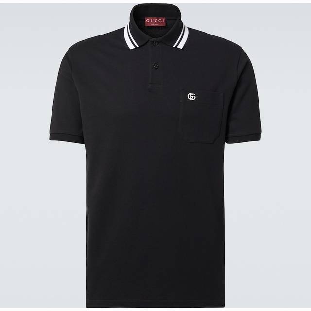 Gucci GG Web cotton-blend polo shirt - black (UK 36)