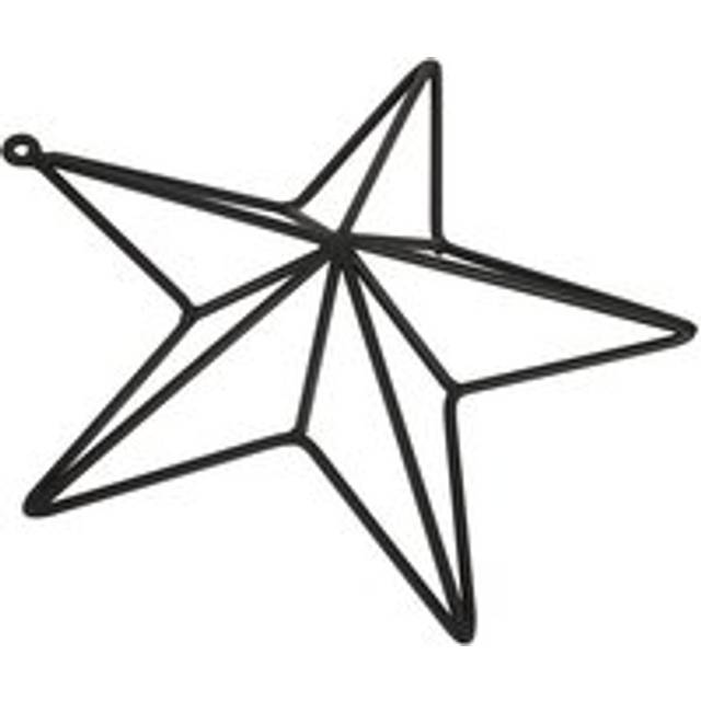 Convexed Medium Wall Mounting Star Frame - Metal - L35 x W35 x H9 cm - Matt Black