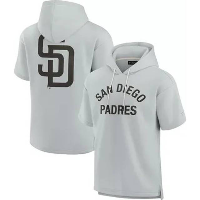 Unisex Fanatics Gray San Diego Padres Elements Super Soft Fleece Short Sleeve Pullover Hoodie - 2XL