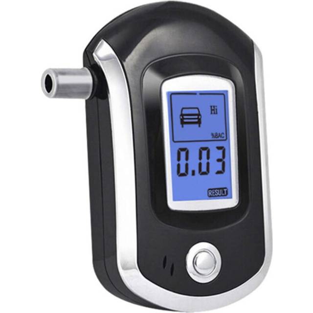 Professional Digital Breath Alcohol Tester Breathalyzer with LCD Dispaly with 5 Mouthpieces Police Alcohol Parking Breathalyser