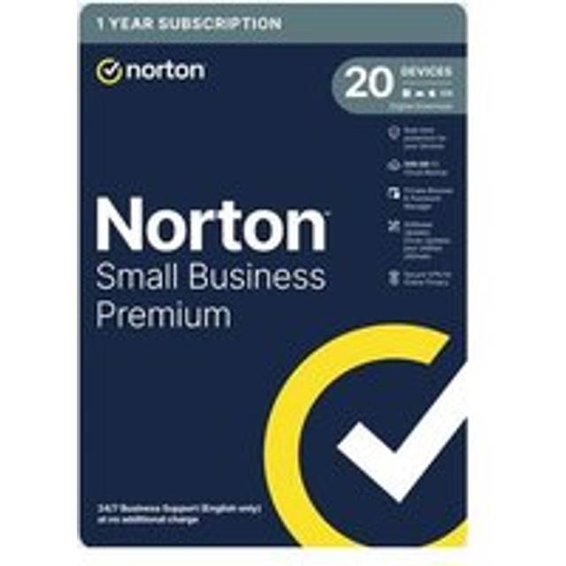 Norton Small Business Premium Antivirus Software 20 Devices 1-year Subscription Includes 500GB of Cloud Storage Dark Web Monitoring Private Browser 24/7 Business Support VPN and Driver Updater Activation Code by email - ESD