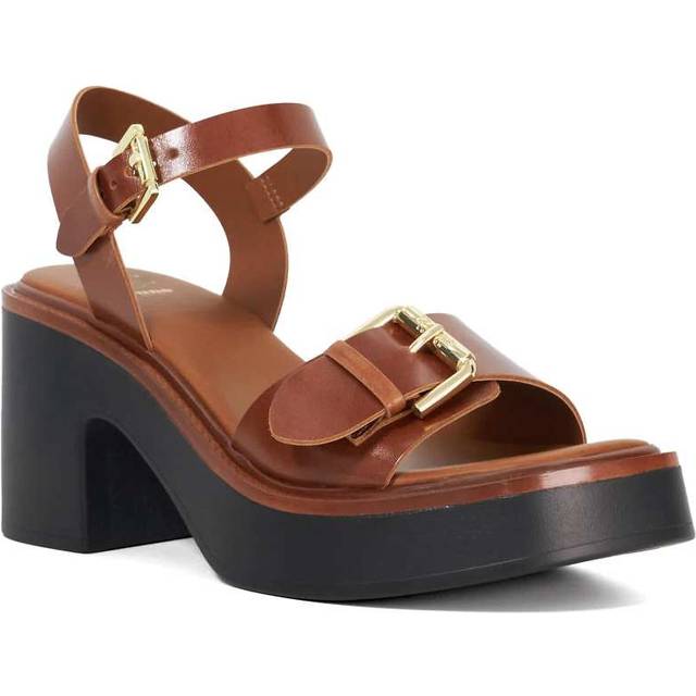 Dune London Jupiter Leather Sandals - Tan, Light Brown, Size 8, Women