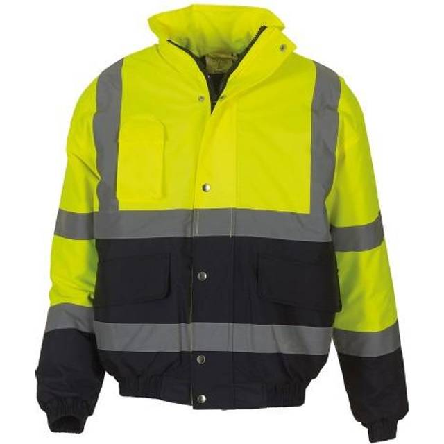 (XL, Orange/Navy) Yoko Unisex Adult Two Tone High-Vis Bomber Jacket