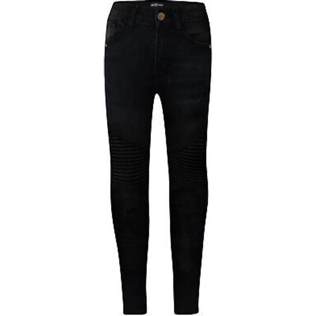 (5-6 Years) Kids Boys Stretchy Jeans Jet Black Ripped Drape Panel Denim Pants Trouser 5-13Yr