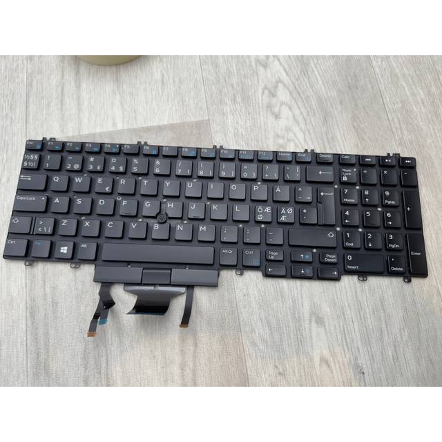 NY! Dell Precision 7530 7540 7730 7740 NORDIC Backlit Keyboard 0RX21J Tangentbord