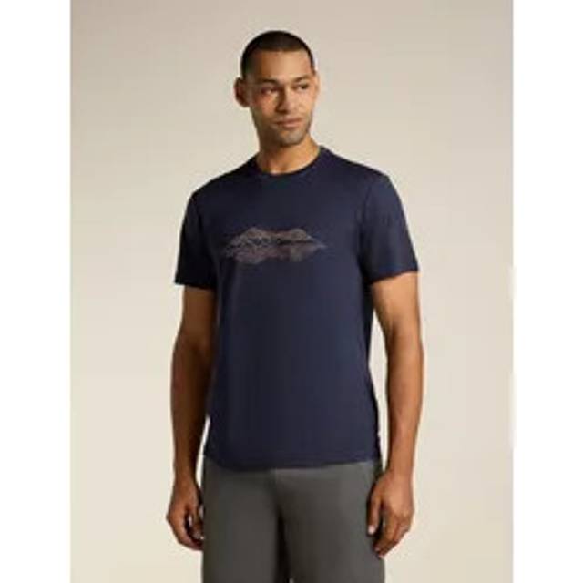 icebreaker Merino 150 Tech Lite SS Tee Pukaki Reflected - Merinotröja - Herr Midnight Navy M