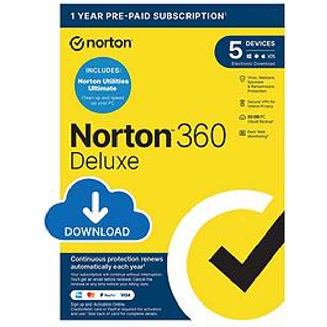 Norton 360 Deluxe With Utilities 2024 For 5 Devices - One Colour