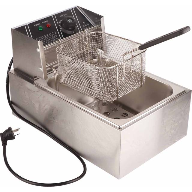 Electric Deep Fryer Stainless Steel French Fries Chips Fryer Machine for Commercial Use 2500W