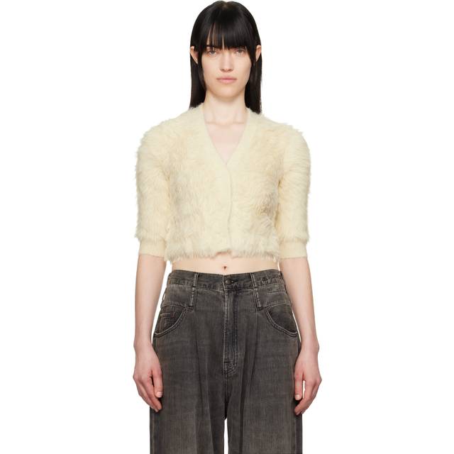 R13 - Balloon Faux Fur Cardigan - Cream - small