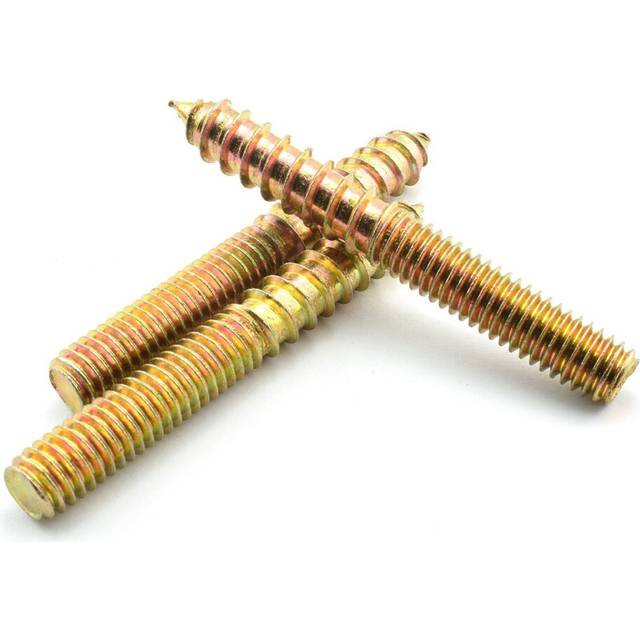 8 Pack 3/8-16 x 3 Inch Hanger Bolts Double Headed Bolts Self-Tapping Screw Hanger Bolts for Furniture