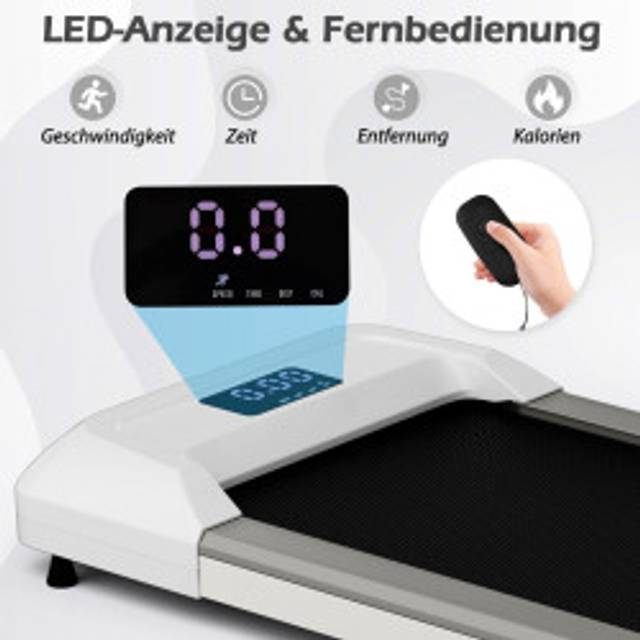2 i 1 löpband under skrivbordet Walking Pad med LED-skärm 122 x 53 x 15 cm Grå
