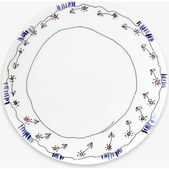 Marni Serax X Midnight Flowers Flower-motif Bone-china Plate 20cm Set of Two S