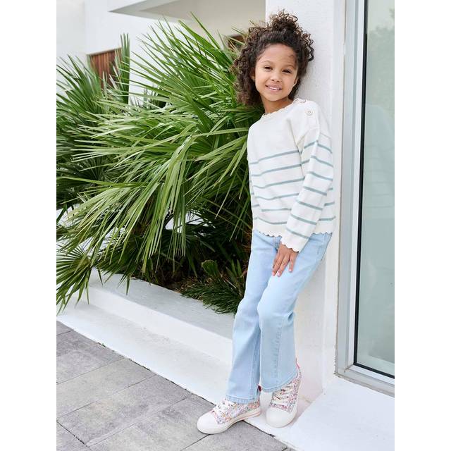 Girls' denim jeggings light blue