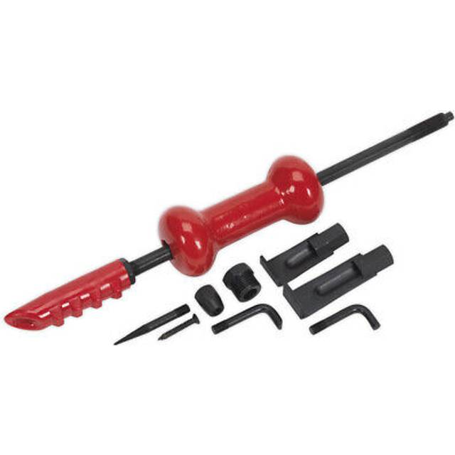 9 piece 2.1kg slide hammer kit - rubber grip handle - various attachments
