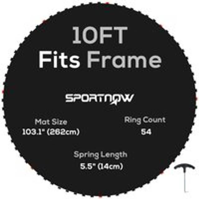 SPORTNOW Trampoline Replacement Jumping Mat, Includes Spring Pull Tool & 54 V-Hooks, Compatible with 10ft Frames & 14cm Springs Aosom UK