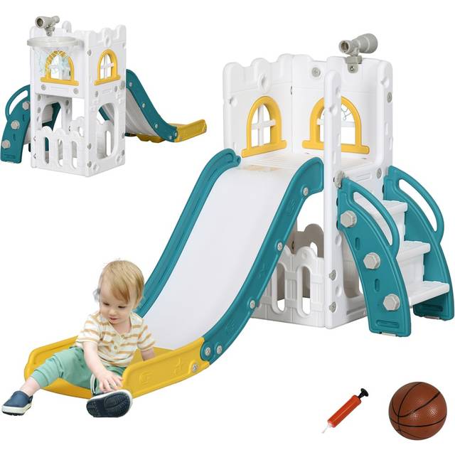 AIYAPLAY 4 In 1 Kids Slide For Indoor Use - For Toddler 1-3 Years Old - Yellow | TJ Hughes