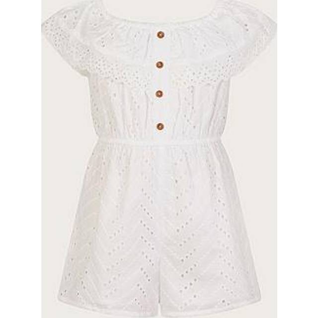 Monsoon Kids' Ruffle Broderie Playsuit