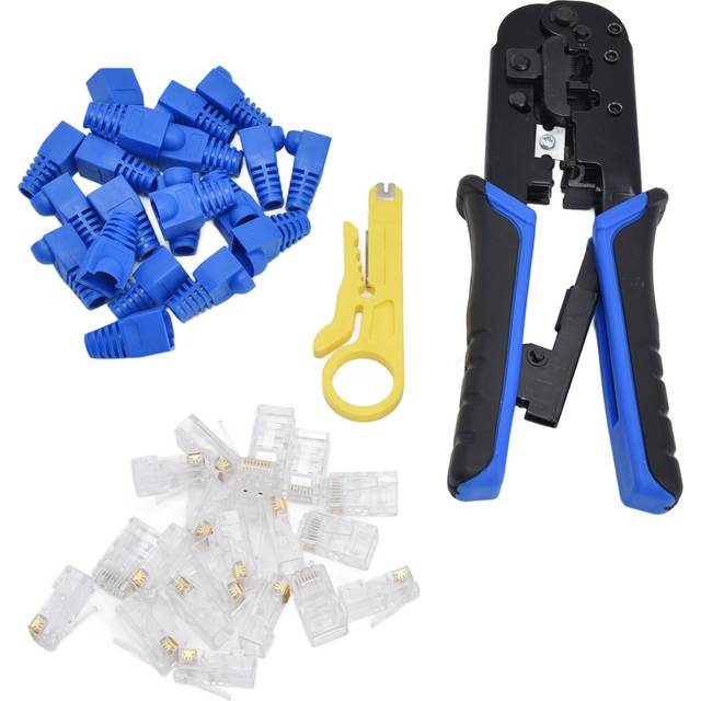 Network Cable Crimp Pliers RJ1145 Ratchet Wire Crimping Tool RJ Connector Set Kit