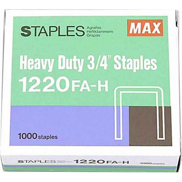 Max Heavy Duty Staples 3/4 Inch 1220FA-H - Box of 1000 Staples