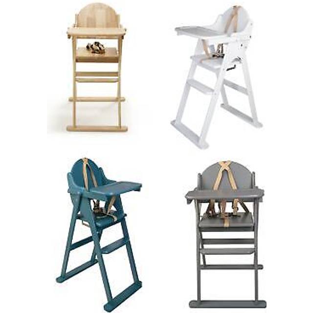 Safetots folding high chair, wooden, putaway baby highchair, cushion, black