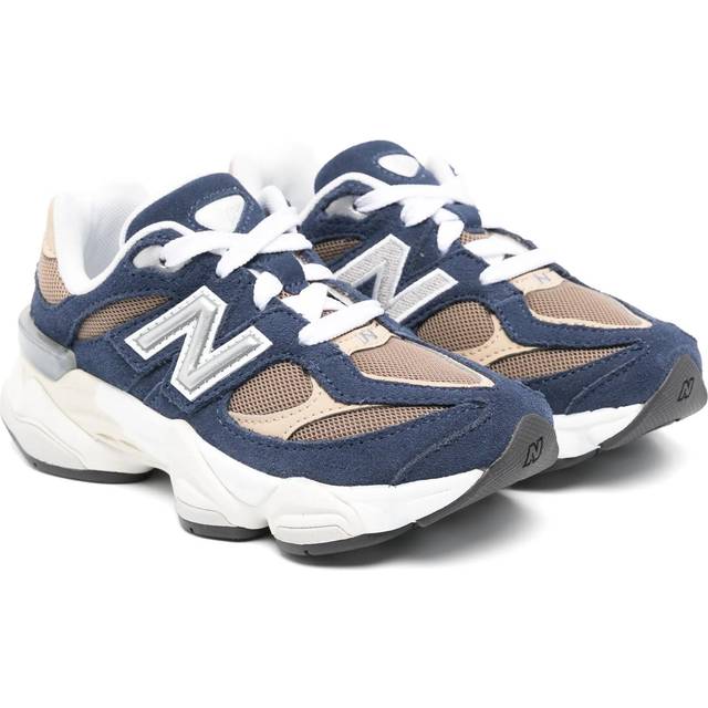New Balance Kids' 9060 in Blue/Brown Leather, size 10