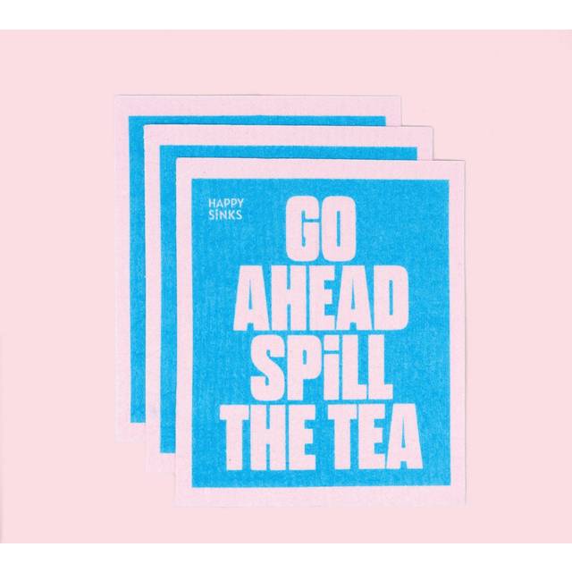 Swedish Dishcloths – Go Ahead, Spill the Tea – (3pc)