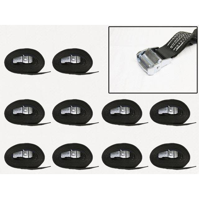 Cambuckle Tie Down Straps Black 35MM 700KG 5M x10 (Lashing Strap Secure Hold Cam)