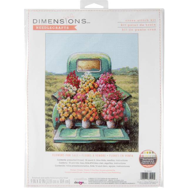 "Dimensions Garden Gnome Counted Cross Stitch Kit  10"""""""" x 10""""""""  14 Cnt. White Aida 5 Piece"