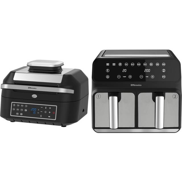 Emtronics Air Fryer 6.3 & Silver 8 Litre Kitchen Set