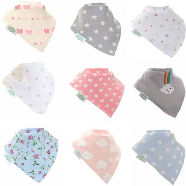 Ziggle Bandana Dribble Bib - White Stars Blue