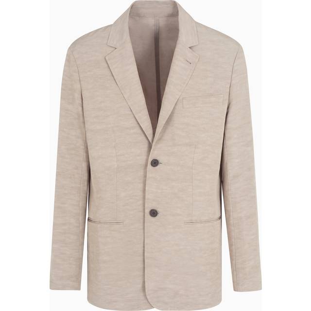 Single-breasted linen-blend blazer