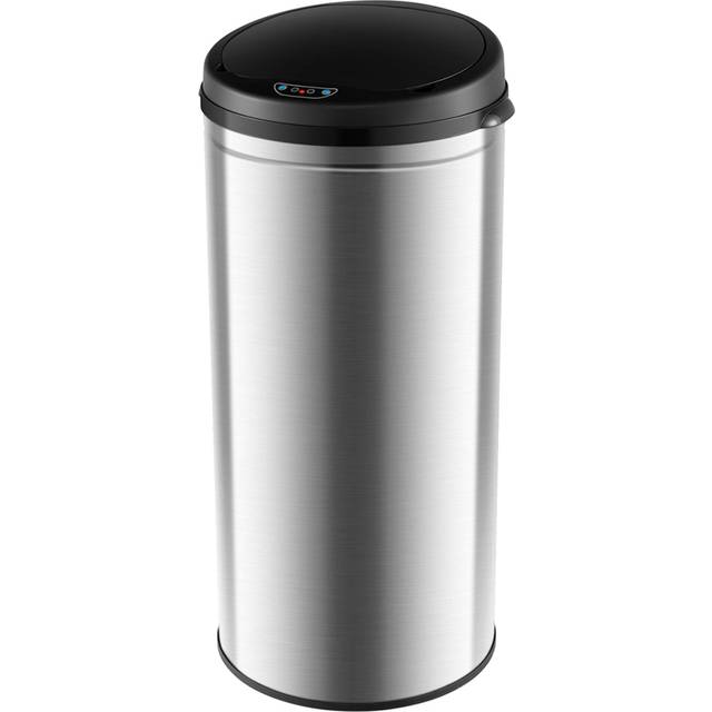 Touchless Trash Can with Motion Sensor Control and Manual Control-Silver