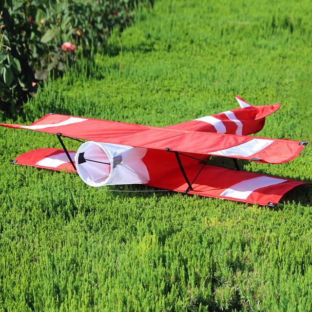 3D Kite Airplane Kite Huge Bi-Plane Kite Giant Flying Kite Super Size Polyester 3D Airplane Kite red