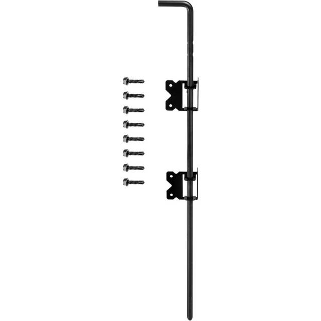 "36"" Cane Bolt Gate Drop Rod for Wood Fence, Iron Gate Hardware Ground Latch for Wooden Fence and Holding Door, Holding Gate to The Ground, Black"
