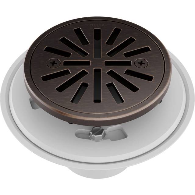 Delta Faucet 4 Inch TileIn Round Shower Floor Drain Oil Rubbed Bronze  Shower Drain Kit  Round Shower Drain  Chrome Shower Drai
