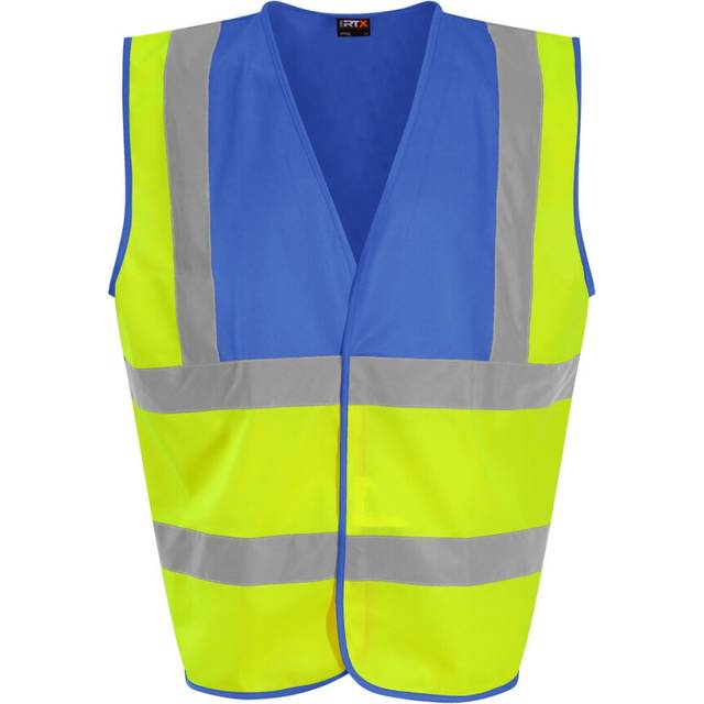(L, Hi Vis Yellow/Royal Blue) PRO RTX Unisex Adult Sleeveless Hi-Vis Vest