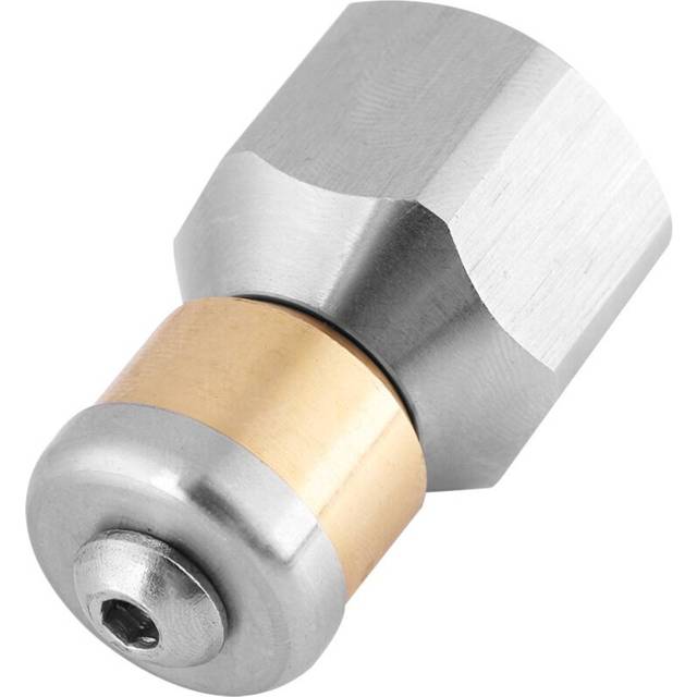"Stainless Steel SS304 Rotating Drain Blaster Cleaning Nozzle Sewer Jetter Nozzle 3/8"" BSP Female Thread for Pressure Washer"