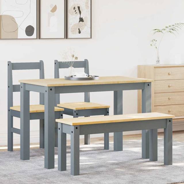 Geremia 4 - Person Dining Set - Grey (75cm H x 117cm L x 60cm W)