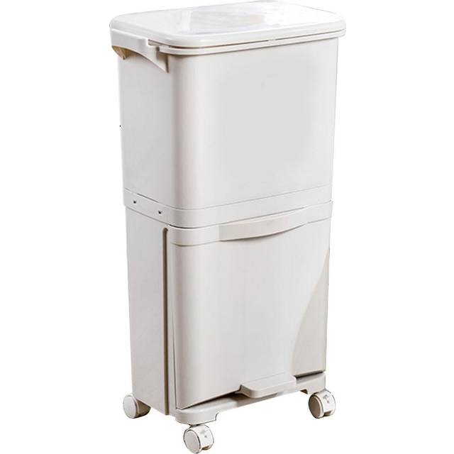Dry Wet Sorting Garbage Cans Large Capacity Movable Heightened Dry Wet Classification Trash Can for