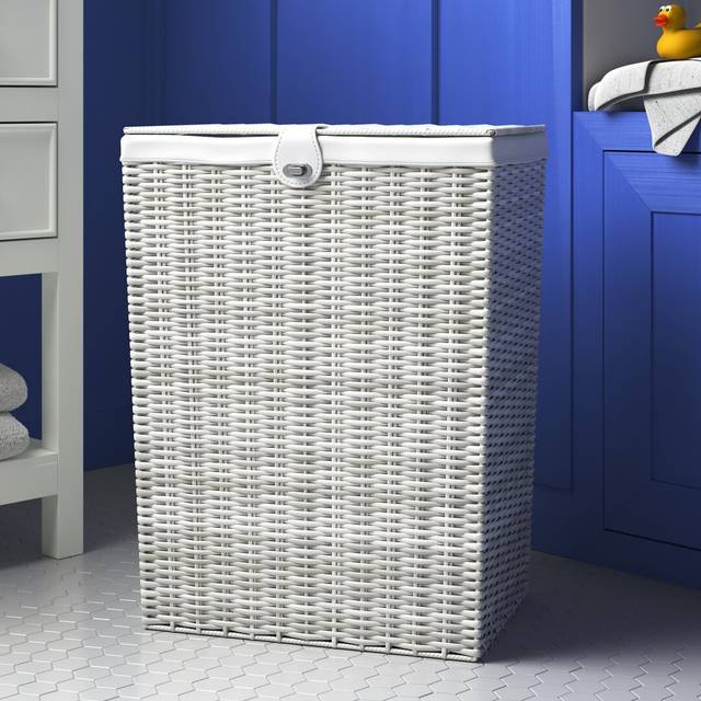 Laundry Bin - White (Large (58.5 cm x 45.5 cm x 31.5 cm))