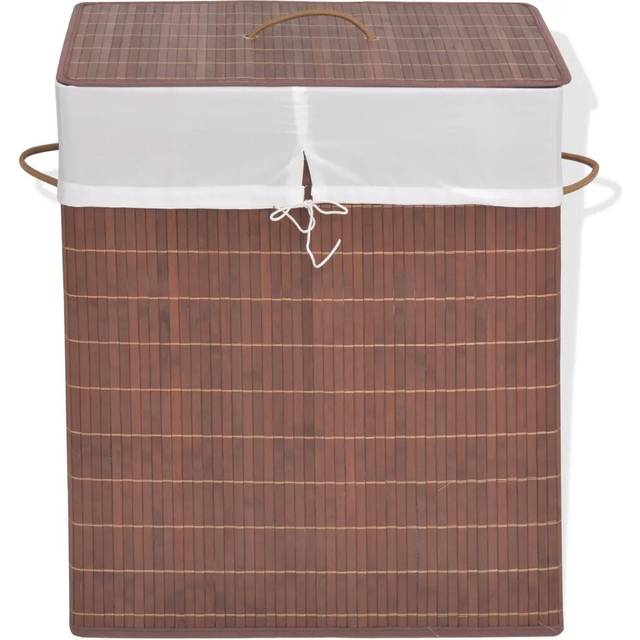 Bamboo Laundry Bin - Brown (Large (60cm x 52cm x 32cm))