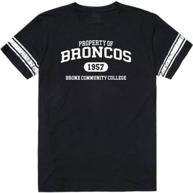 W Republic 535-621-BLK-05 Bronx Community College Broncos Property Football T-Shirt, Black - 2XL