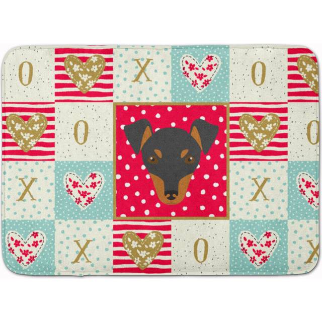 """""""""Caroline's Treasures Manchester Toy Terrier Love Machine Washable Memory Foam Mat doormats  Multicolor"""""""""