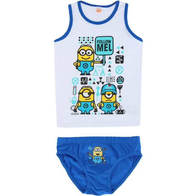 Textiel Trade Boy's Minions Tank and Briefs Underwear Set - White 9 (9)