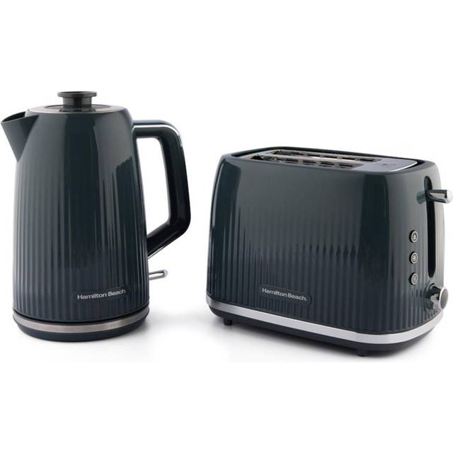 HAMILTON BEACH Miami Breakfast Jug Kettle & 2-Slice Toaster Bundle - Charcoal Grey, Silver/Grey