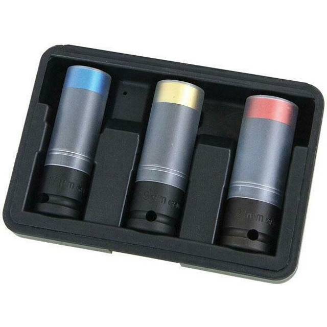 Wheel Nut Sockets Thin Wall Rim Protectors For Alloys. 3pc Deep (Neilsen CT5107)
