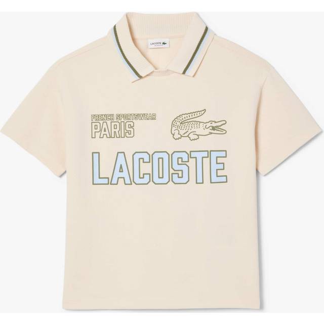 Lacoste Boys Ivory Logo Print Polo Top - 6 year