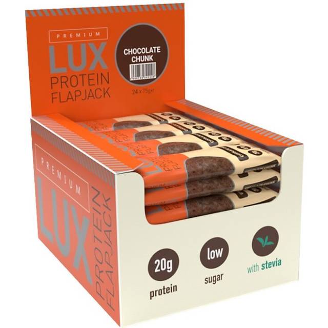 24 Bars x 75g Protein Flapjacks Bars Premium LUX Chocolate Chunk