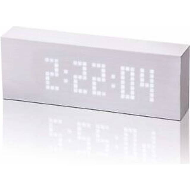 Gingko Design Alarm Clock, Wood, White, One Size