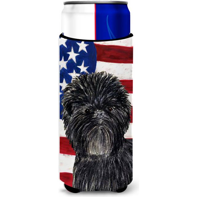 USA American Flag with Affenpinscher Ultra Beverage Insulators for slim cans SS4038MUK